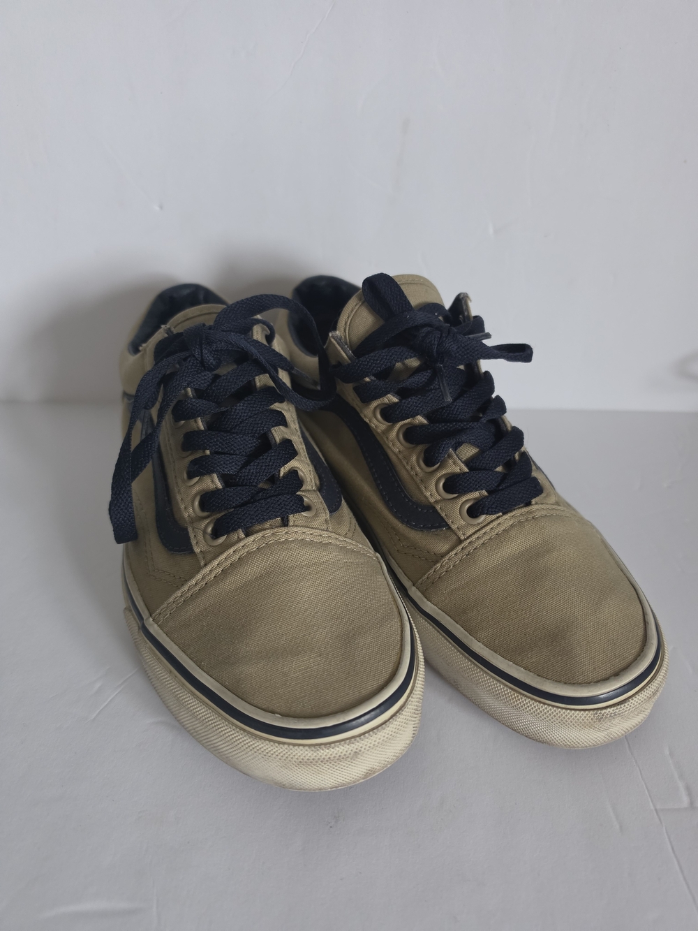 Vans Old Skool Tan Khaki & Navy Skate Shoes - Men's 7 / Women's 8.5